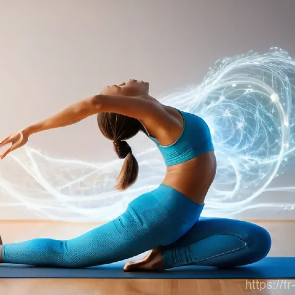 운동 학습 이론 - **Prompt:** A dynamic, artistic representation of a person performing a complex yet fluid yoga pose....