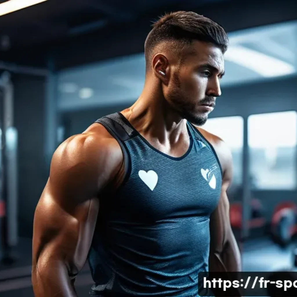 운동 선수의 스트레스 - A professional athlete in a modern training facility, showing visible signs of physical stress: tens...