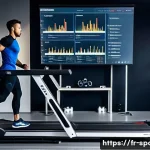 Home 21 스포츠과학 연구 논문 - A dynamic sports science laboratory scene showing a professional athlete running on a treadmill equi...